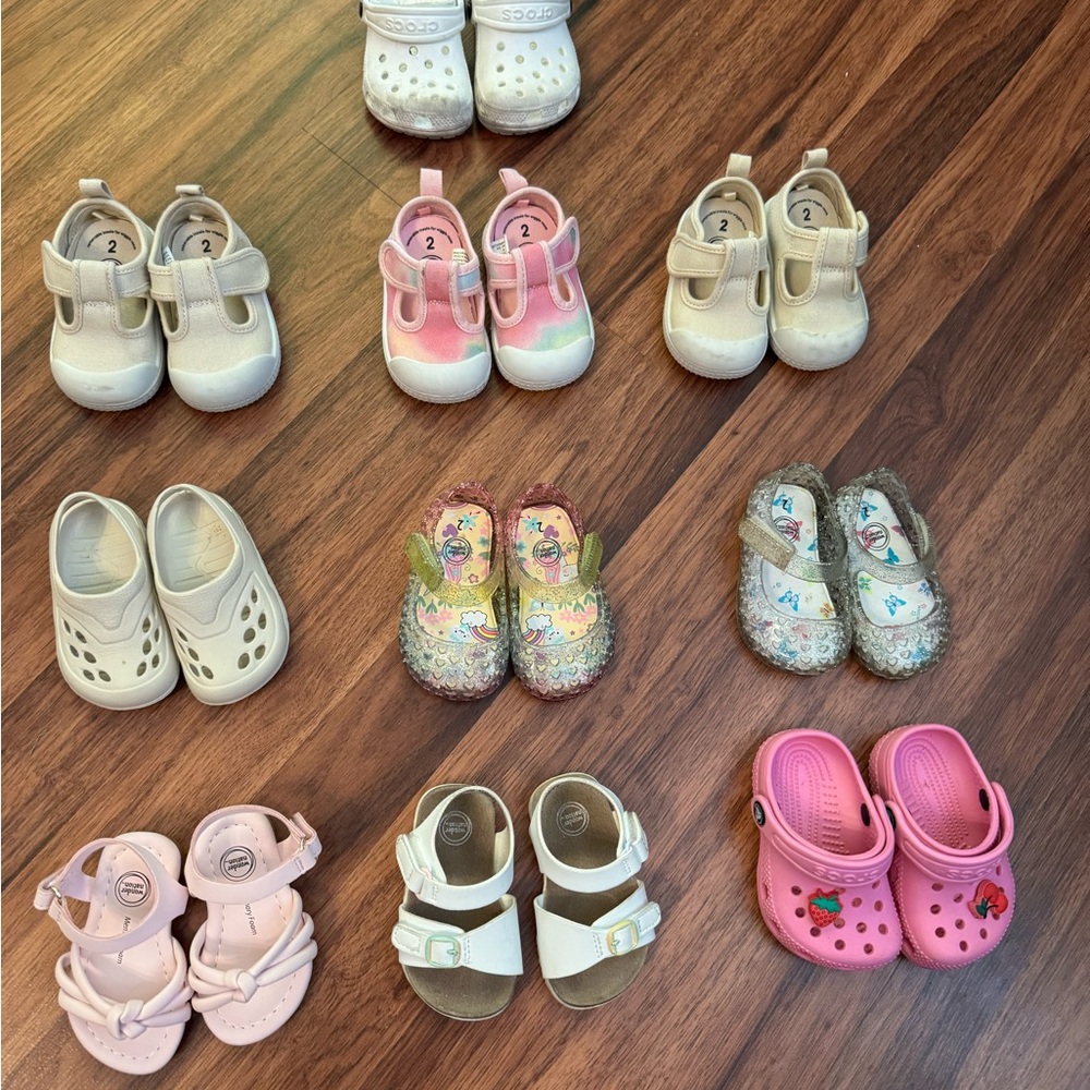 Kids Pink Crocs with Strawberry Design
